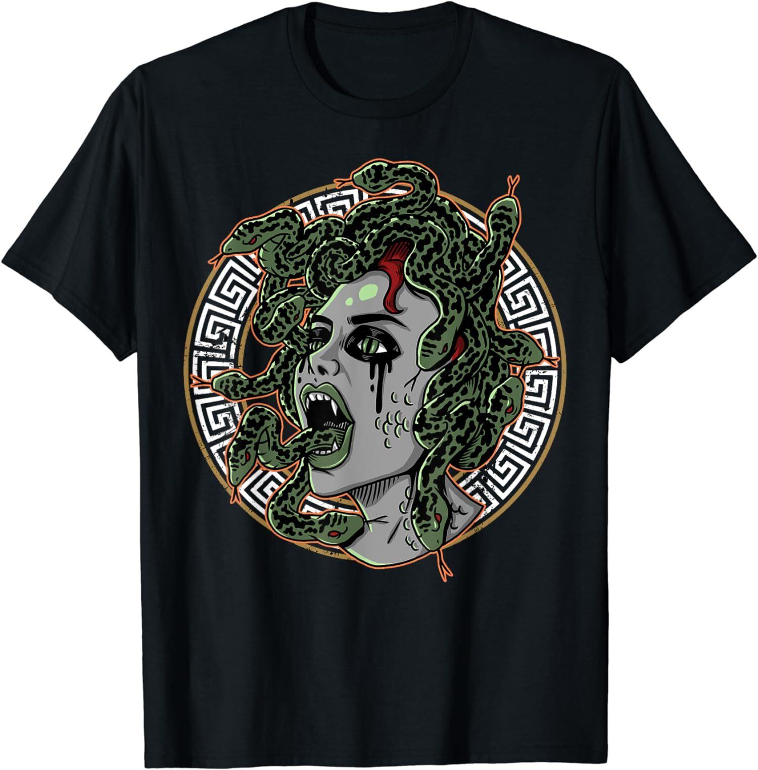 New Limited Medusa Greek Mythology Snakes T-Shirt XL