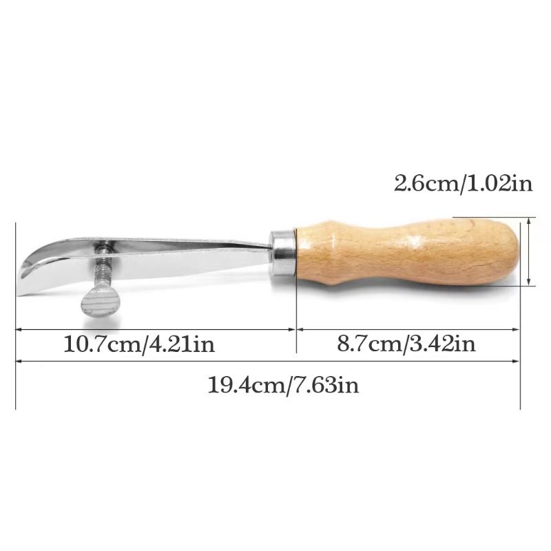Leather Edging Creaser Tool with Wood Handle Leather Craft Scriber Marking Tool Adjustable Leather Creaser Working Tool