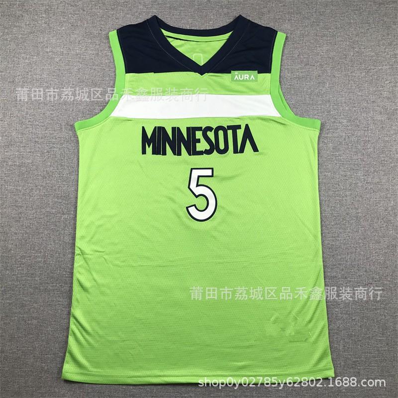 Minnesota Timberwolves NBA Basketball Jersey Edwards 5 Gobert 27 Towns 32 Reed 11 Cotton Sports Fan Apparel