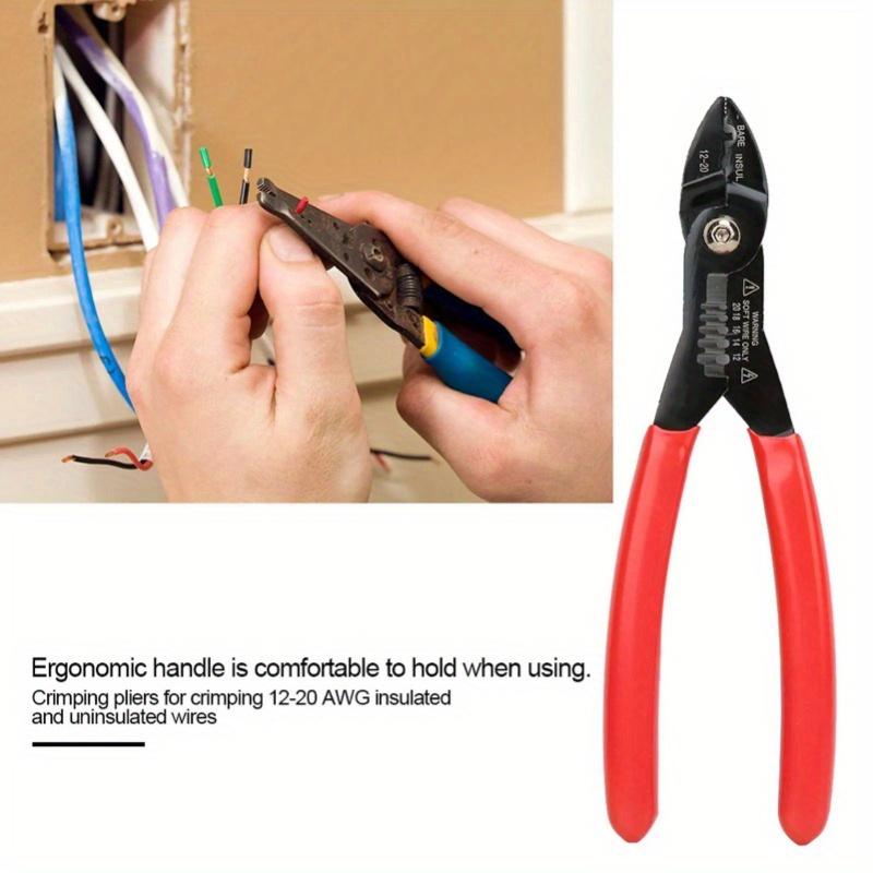 1Pc 7in Squeeze Pliers Professional Electrical Cable Stripping Crimping Tool Wire Stripper for Terminals Electrical Tool