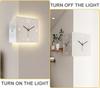 Double Sided Corner Wall Clock, Modern Decorative Art Sensor Luminous for Living Room Decor, Silent Square Digital
