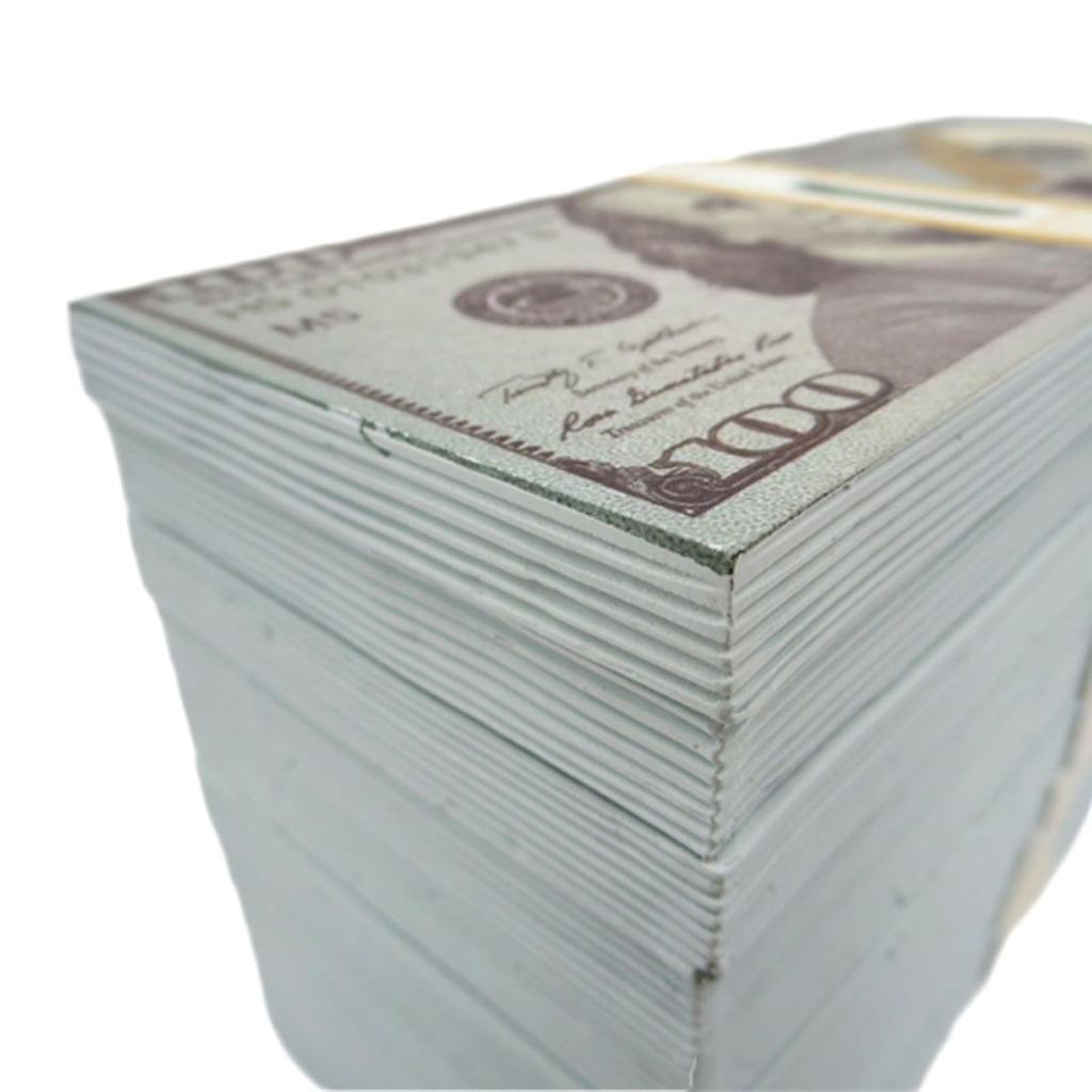US dollar 100,000 dollar stacks of bills coin bank piggy bank