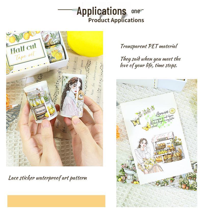 Cross-Border European & American Character Planner Stickers: Die-Cut PET Adhesive Tape Box