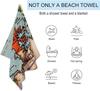 Ręcznik plażowy dla dorosłych, Mapa Danii Ręcznik kąpielowy dla dorosłych Odporny na blaknięcie Kompaktowy Miękki Ręcznik basenowy, Nowoczesny Ręcznik do łazienki Spa Jacuzzi