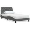 Bed With Mattress, Dark Gray, 100X200 Cm, Upholstered