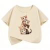 Lovely Cat Graphic Kids Tshirts Summer Short Sleeve Tees Cartoon Boys Girls Clothes Kawaii Kitten Tops Y2K Tshirt
