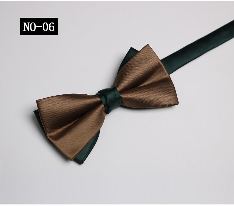 Solid Color Bow Tie Men, Two-Color Color Matching Polyester Black Burgundy Suit Banquet Best Man Bow