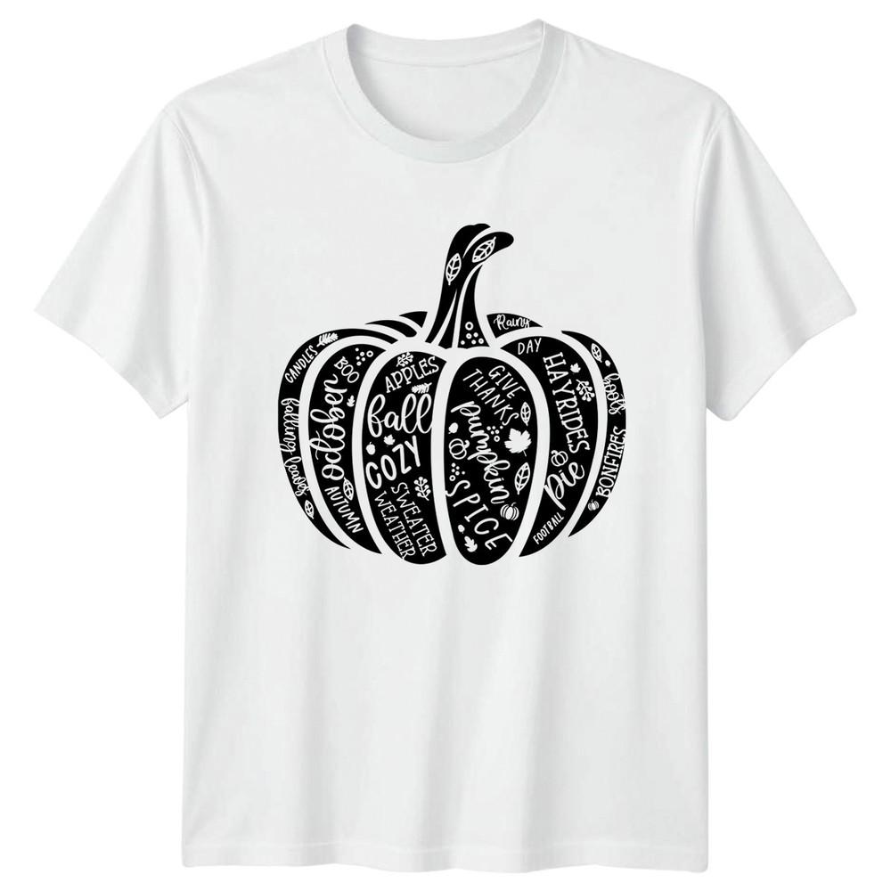 Fall Autumn Pumpkin Spice Give Thanks Hayrides Graphic Tee Unisex TShirt Unisex Top S