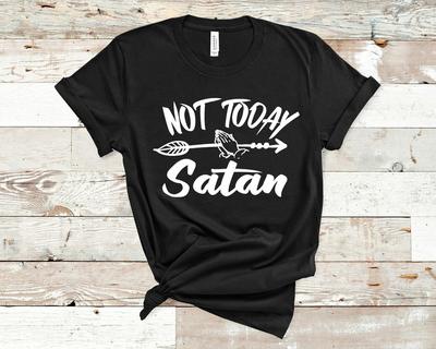 Nicht heute Satan T-Shirt Neuheit Lustig Mutter Ehefrau Schwester Geburtstagsgeschenk Damen
