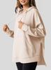 2024 Women's Hooded Waffle Knit Pullover Sweatshirt with Pocket, Long Sleeve, Autumn/Winter