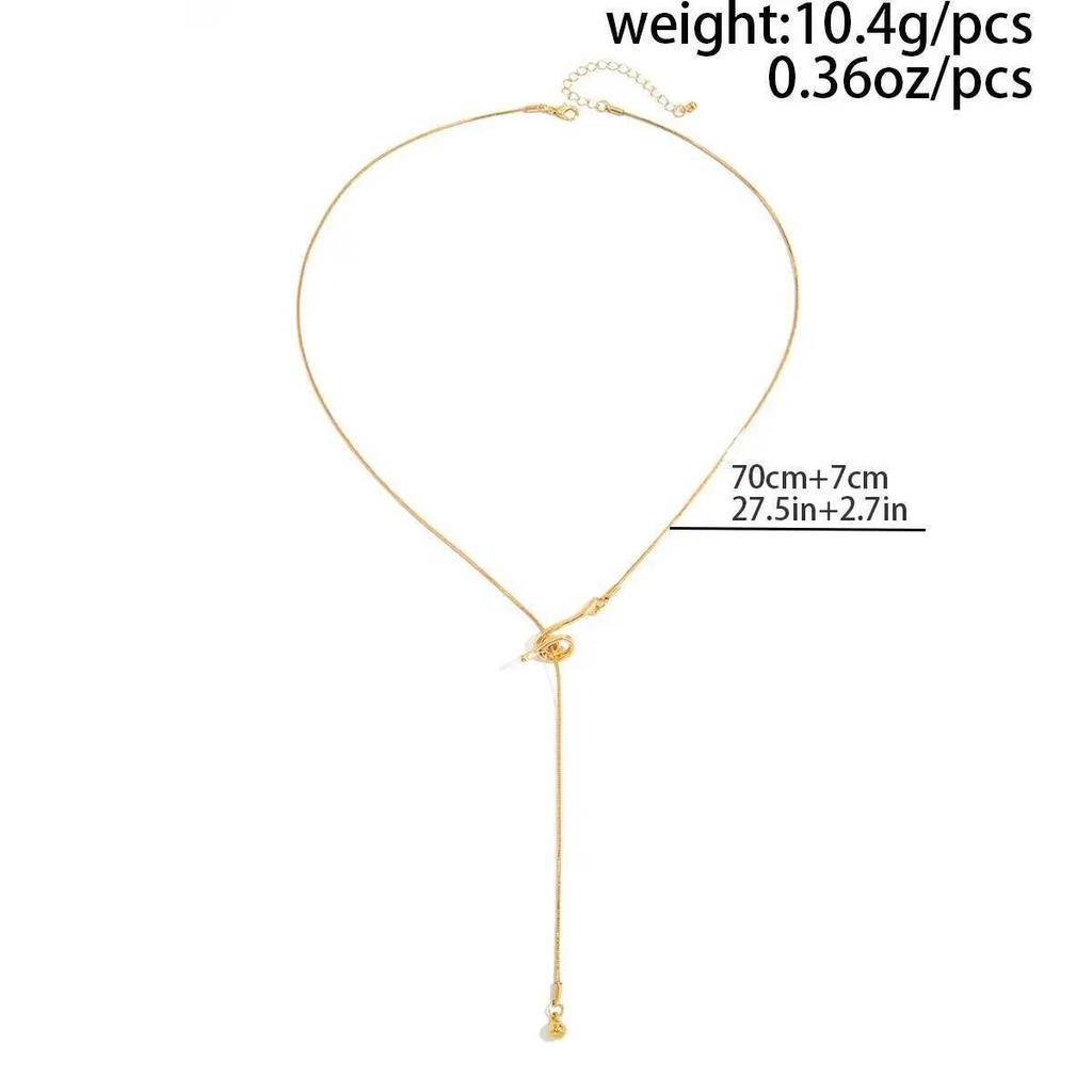 Salircon Minimalism Trendy Metal Beaded Pendant Necklace for Women Sexy Long Thin Clavicle Chain Aesthetic Y2K Jewelry 2026 New