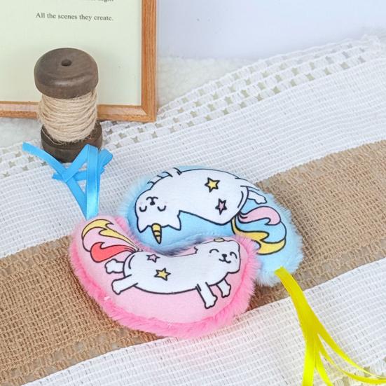 Plush Squeaky Cat Toy Interactive Cat Chew Toy Kitten Teething Toy Stuffed Unicorn Kitty