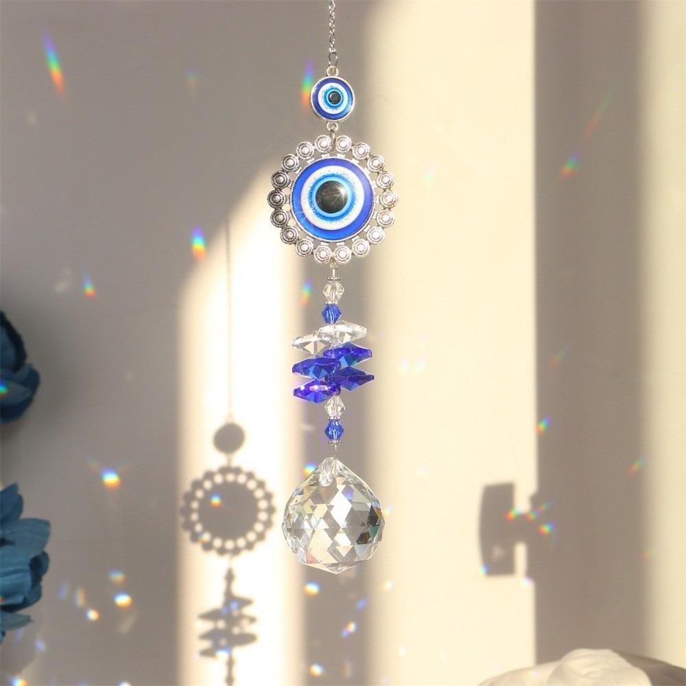 Rhinestone Devil Eye Suncatcher Butterfly Sunlight Catcher Hanging Crystal Decor  Door Decoration