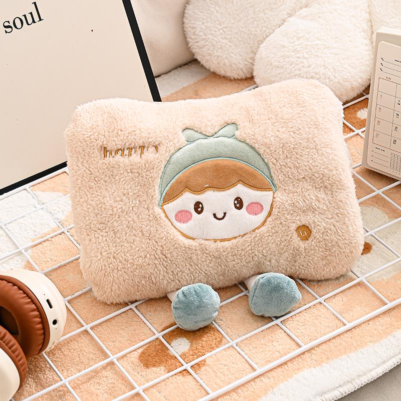 Cartoon Rechargeable Explosion-Proof Hot Water Bottle - Detachable Hand Warmer for Girls, Bed, and Abdomen.