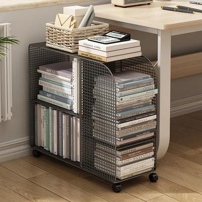 Bücherregalwagen aus Metall, mobiles Bücherregal, Büroablage, tragbarer Bilderbuchwagen, Aufbewahrungsregal, Organizer für Kinderzimmer