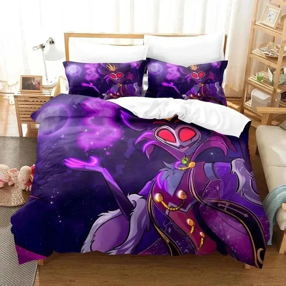 Anime Hazbin Stolas Hotel Bedding Set Duvet Cover Bed Pillowcase Comforter King Queen Size Quilt Cover Set For Boys Adult