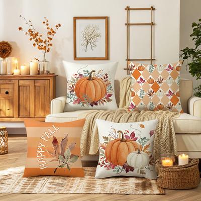 Autumn Harvest Festival Printed Pillow Cover Polyester Festival Home Living Room Sofa Decorative Cushion Cushion Cover