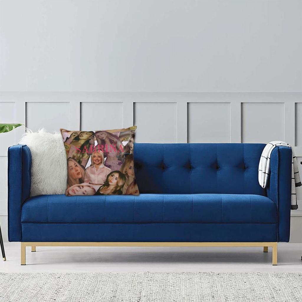 Sabrina Carpenter American Singer Pillow Cover Cushion Cover Square Pillow Case Vintage Pillowcases For Sofa Bedroom Home Decor