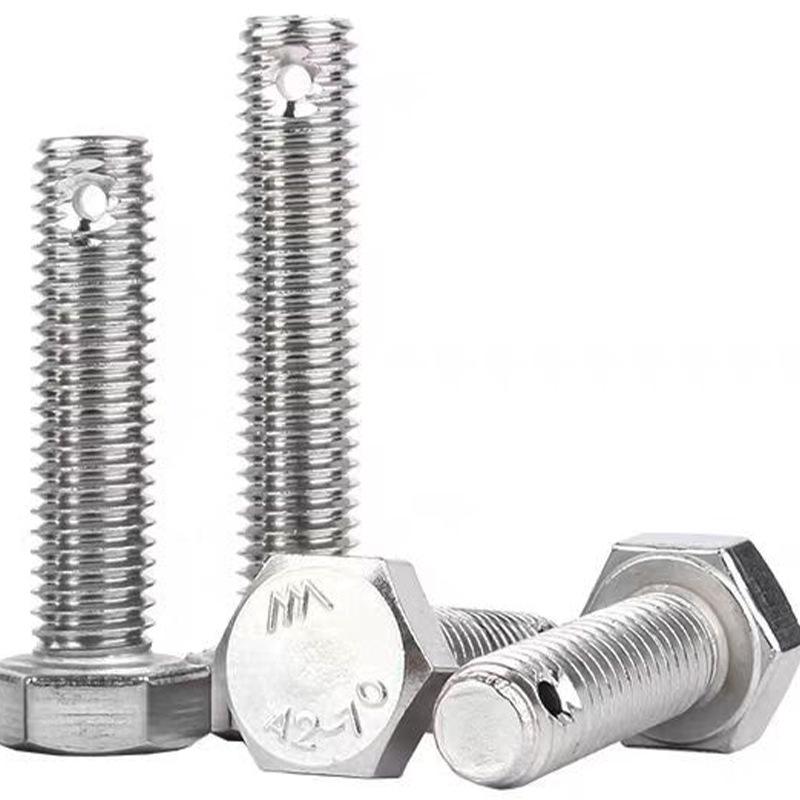 Šroub s šestihrannou hlavou z nerezové oceli 304 s otvorem, GB31.1, M6/M8/M10/M16