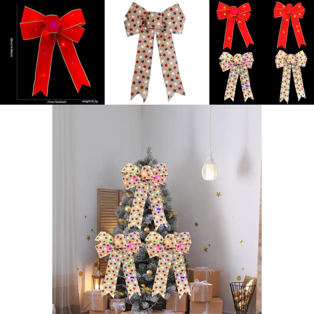 Nouveau Kit de Bricolage Nœud Lumineux pour Décorations de Noël avec Options de Tissu en Forme d'Étoile