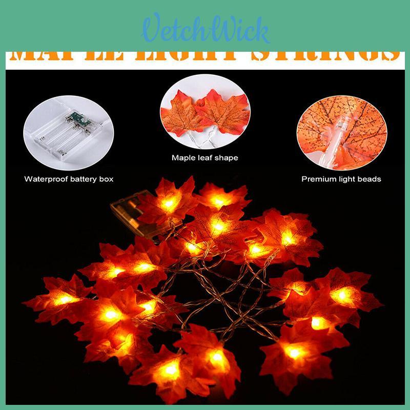 80 Led Maple Leaf Light String For Cozy Autumn Decor And Festive Atmosphere