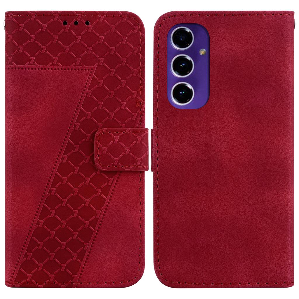 For Samsung Galaxy A16 5G/A16 4G Stand Case 7-Shaped Pattern Imprint Leather Phone Cover