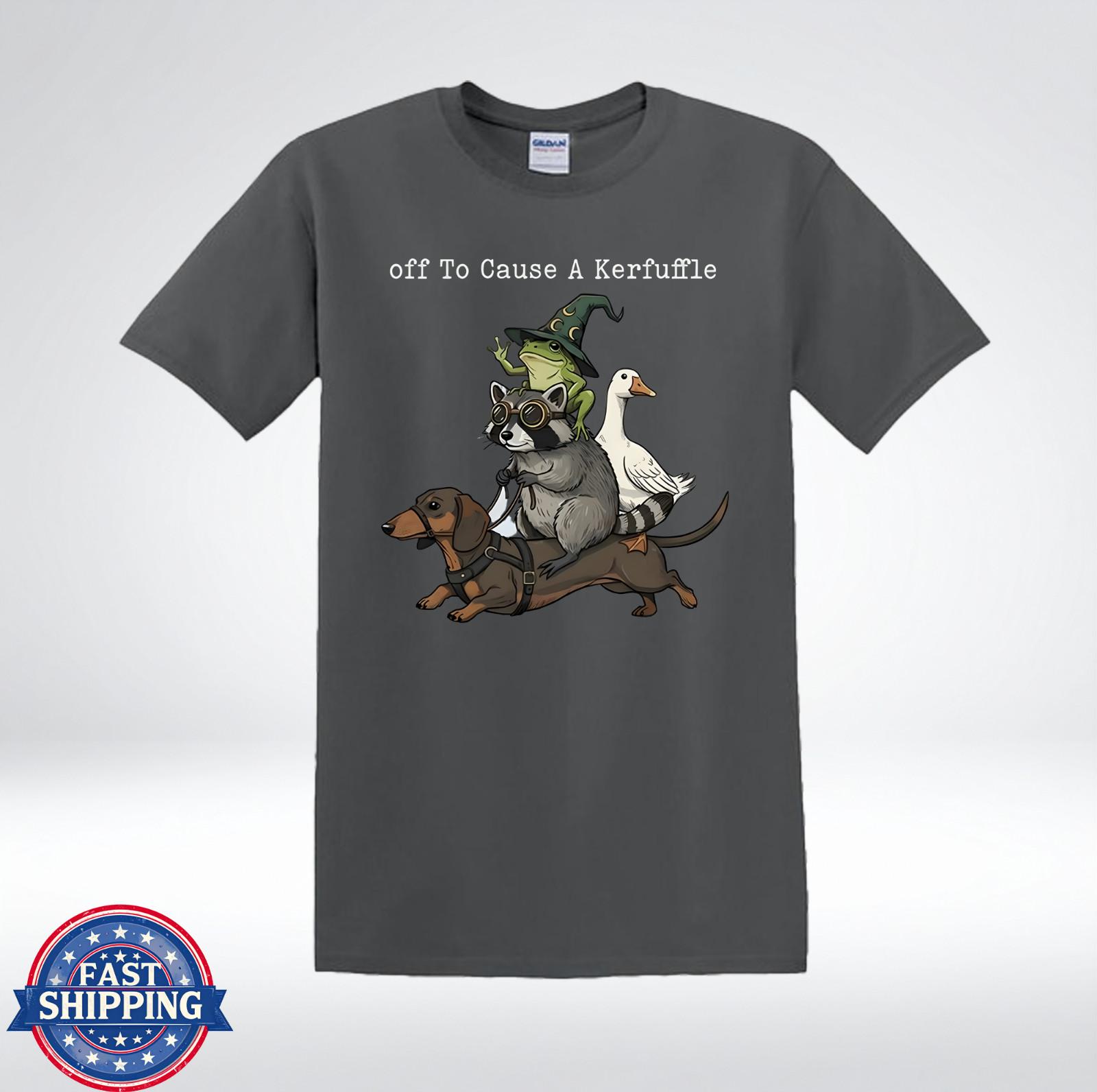 Off To Cause A Kerfuffle Funny Animal Squad Vintage Meme T-Shirt XXXL