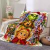 1 Pieza Manta Familiar Navideña del Grinch Suave Y Cómoda Casual Cálida Camping Viaje Regalo de Navidad Halloween M921634