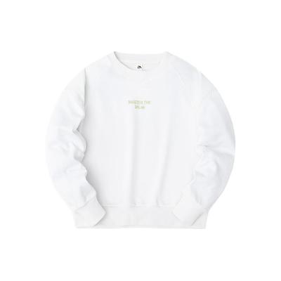 Lifestyle Series Letter Round Neck Warm Versatile Casual Sweatshirt Women Sweatshirt Pure-White 162418721-2