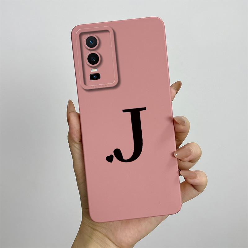 Cover For Vivo Y76 5G Case Love Heart Letters Liquid Soft Silicone Phone Case For Vivo Y76 VivoY76 Y 76 V2124  Back Cover Coque
