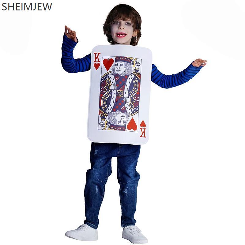 Fun Parent-child Family Children Playing Cards Poker Hearts King Queen Of Clubs Kq Costume Role Play Tunic Sponge Party Set