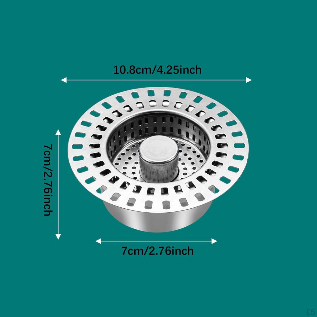 Drain Basket for Kitchen and Bathroom with Food Catcher Feature