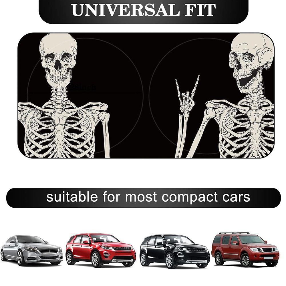 Skull Pattern Car Windshield Sun Shade Car Protection Car Front Window Cover  Summer