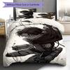Attack on Titan Pattern Bedding,Quilt Set Quilt Cover Pillowcase Home Birthday Gift (1 * duvet cover + 2 * pillowcase, without core)