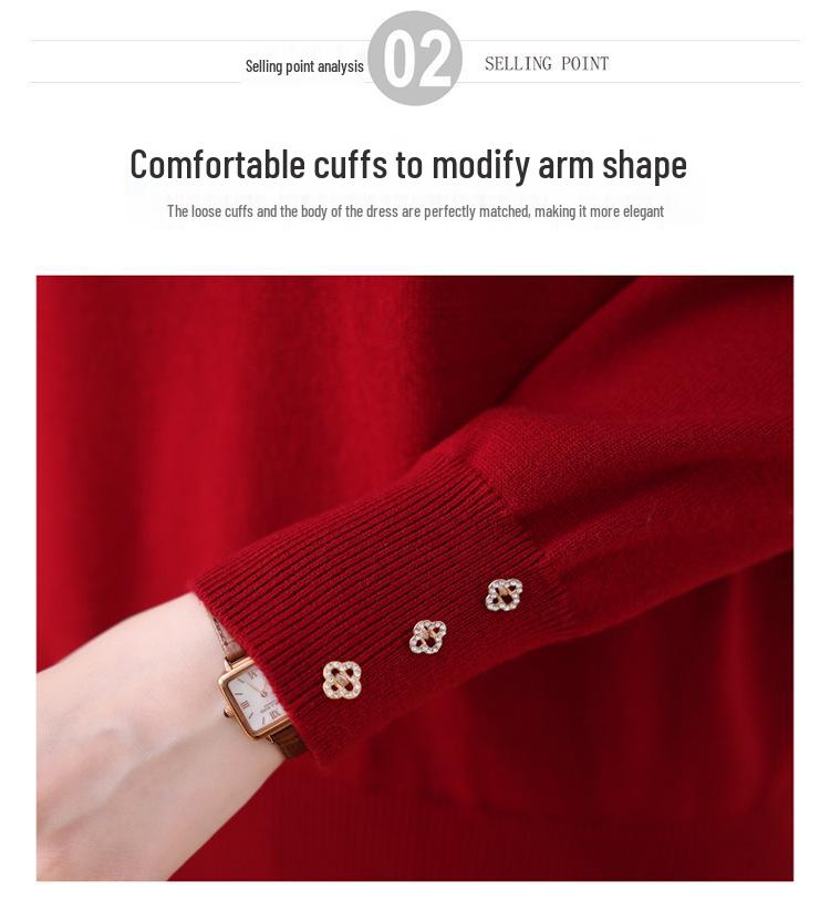Women's High-End Wool Sweater: Slim Fit, Scarf Collar, Versatile Fashion Design