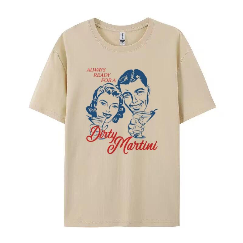 

Dirty Martini Retro Grunge Graphic Tees Women Cute Alcohol Drink T Shirt Cocktail Lover Shirt Unisex Loose Vintage Fashion Tops 4XL