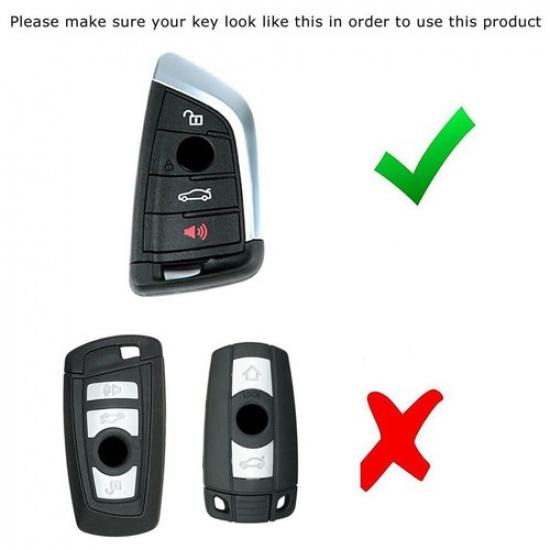 Black/Red Carbon Pattern Hard Key Cover For BMW X1 X5 X6 5 7 Series Toyota Supra