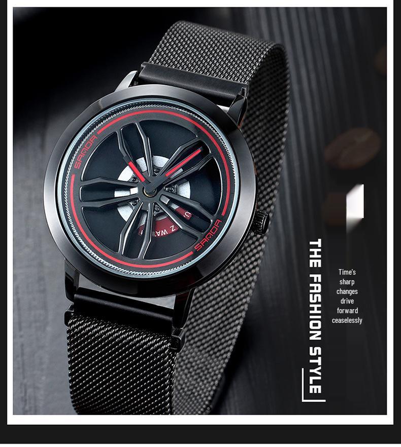 Sanda Men's Korean-Style Fashion Watch with Milanese Mesh Band - Waterproof Quartz