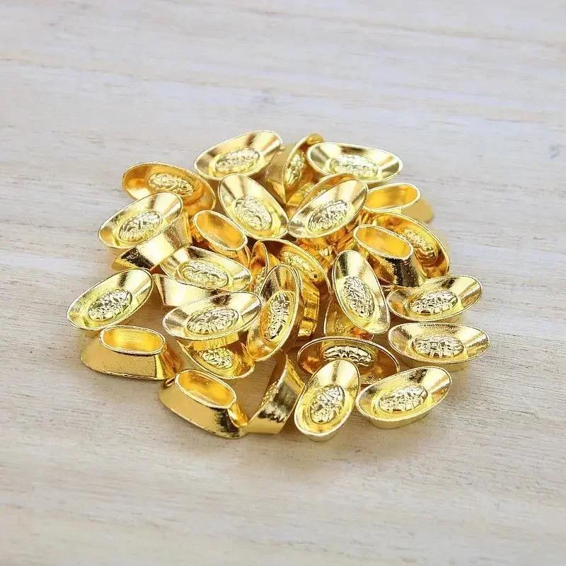 20pcs/set Solid Gold Ingot Metal Gold Small Ingot Ornaments Home Opening Decorations Offerings Supplies