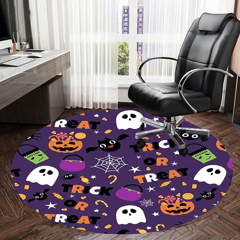1pc Office Carpet Chair Mats Halloween Trick or Treat Pattern Perfect for Decorating Office Chairs, Living Rooms, Or Bedrooms