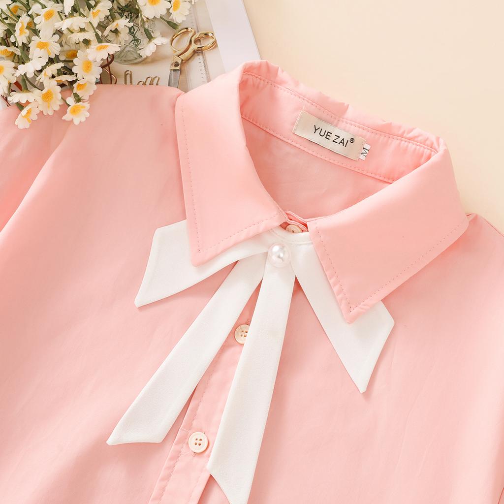 Large Bead Decoration Bow, Detachable Shirt Collar, Personalized and Versatile Fake Collar