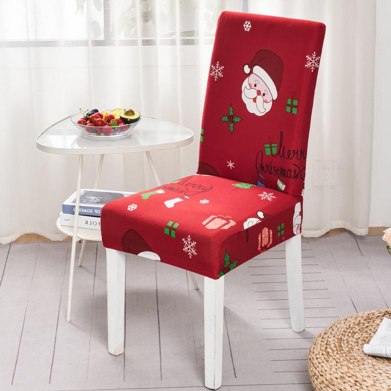 Christmas Decoration Stretch Covers Chair Cover For Dining Room Office Banquet Chair Protector Elastic Material Armchair Cover
