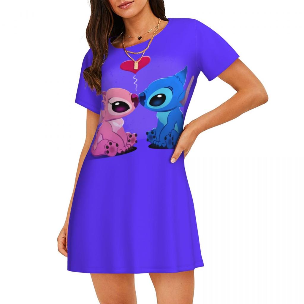 Casual Loose Crew Neck Women's Fashion Print Casual Dresses