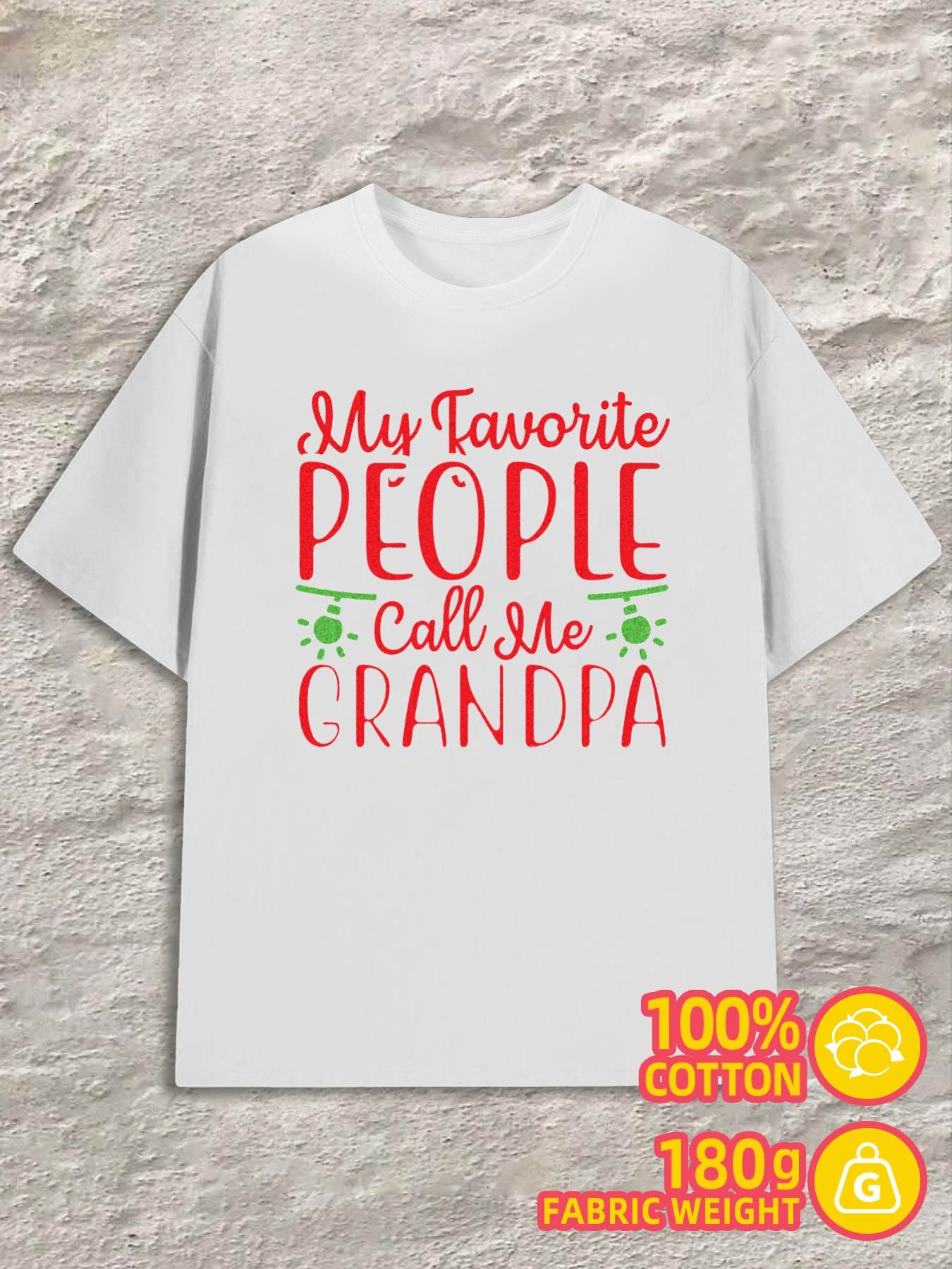 T-Shirt Y2K Favorite People Grandpa White Regular Fit L