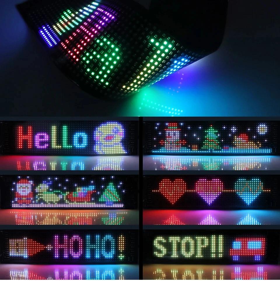RGB Bluetooth Panel Lamp LED Matrix Pixel Lights Valentine Day Romantic Pattern Graffiti Scrolling Animation Night Light