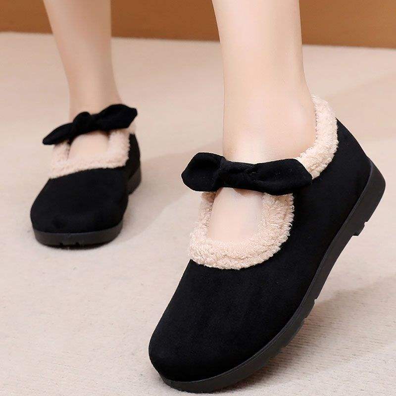 Winter thickened and velvet casual women's cotton shoes, old north cloth shoes, new external wear feeling ugly and cute Mao Mao Doudou shoes