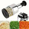 304 Stainless Steel Manual Garlic Press Vertical Hand Cutter Chopper for Onion Nuts Vegetable Food with Storage Kitchen Tool
