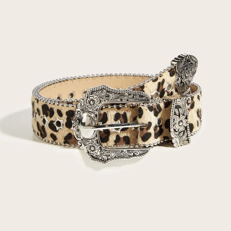 Stylish Leopard Print PU Leather Belts Adjustable Waistband For Casual Outfits Durability Light weight Accessory