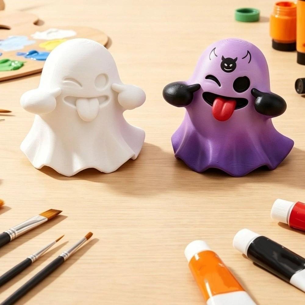 Fun Expression Cute Ghost Statues Mischievous Mini Ghost Ornaments Gift for Friend