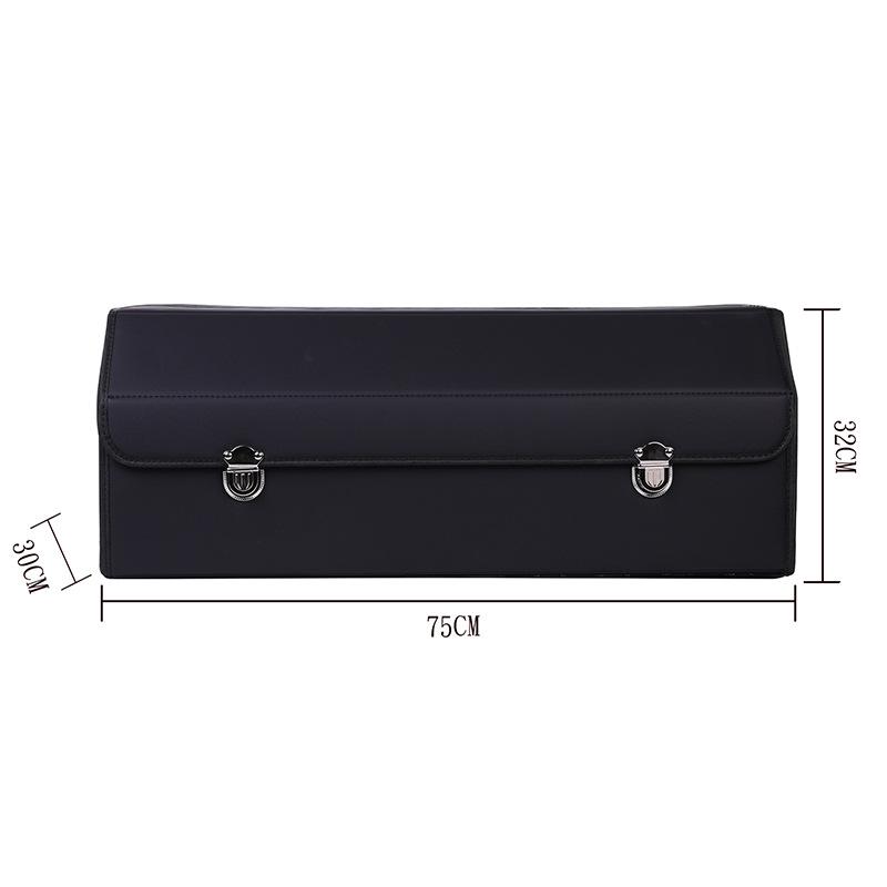 Leather Car Trunk Storage Box with Logo - Multifunctional Folding Organizer